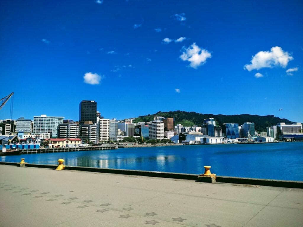 Vista da orla de Wellington, capital da Nova Zelândia